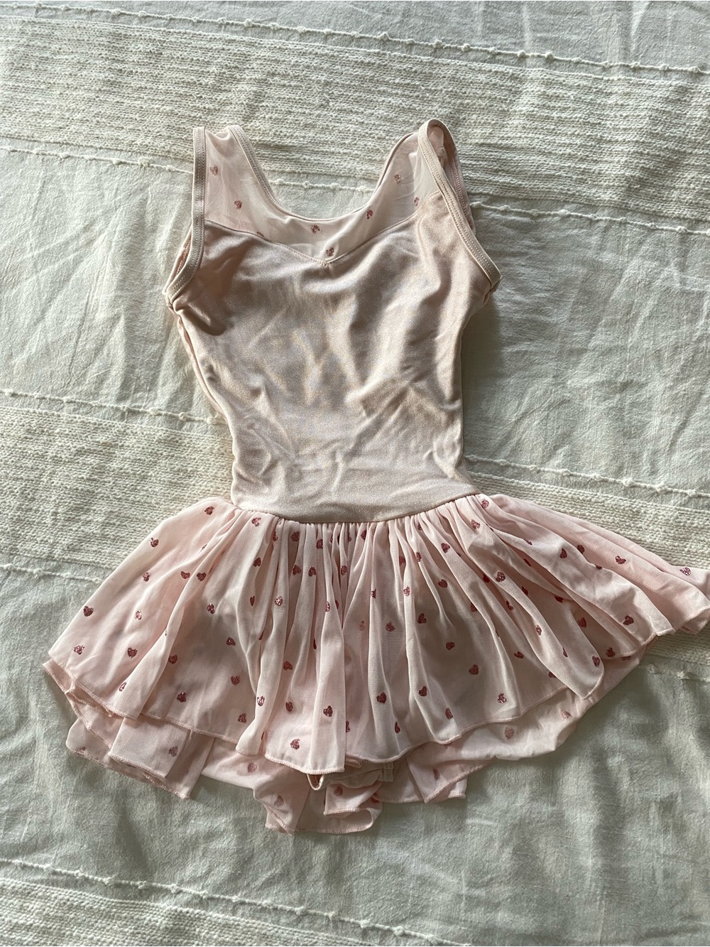 Natalie Dancewear Light Pink Heart Tulle Skirt One-Piece